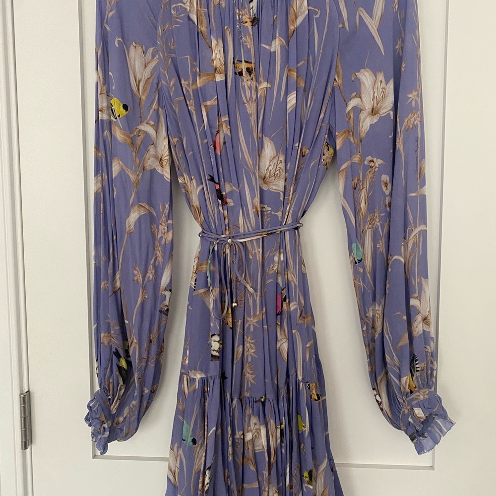 Banana Republic Floral Long-Sleeve Dress in Lavender